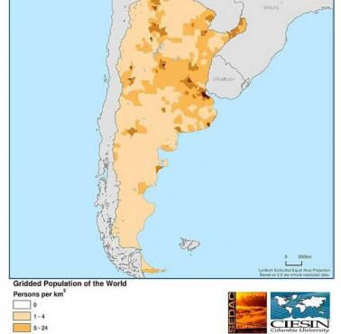 Gęstość zaludnienia Argentyny, 2000