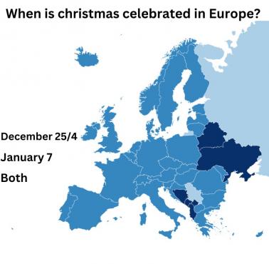 Dzień obchodzenia "Świąt Bożego Narodzenia" jako oficjalnego święta w Europie