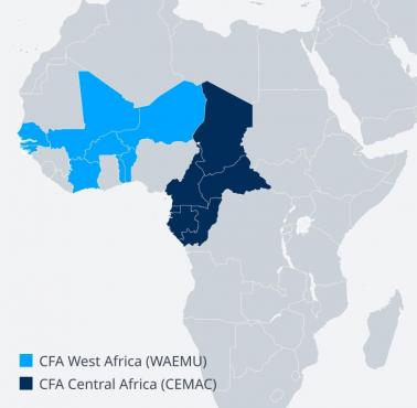 Walutowe związki Afryki: franki CFA (francuski frank)
