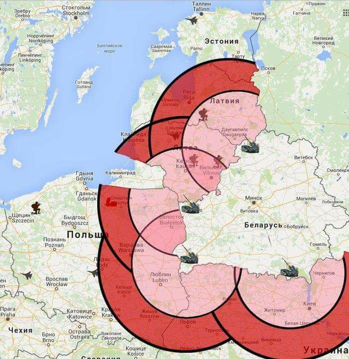 Zasięg rażenia nowych białoruskich wyrzutni rakietowych Polonez