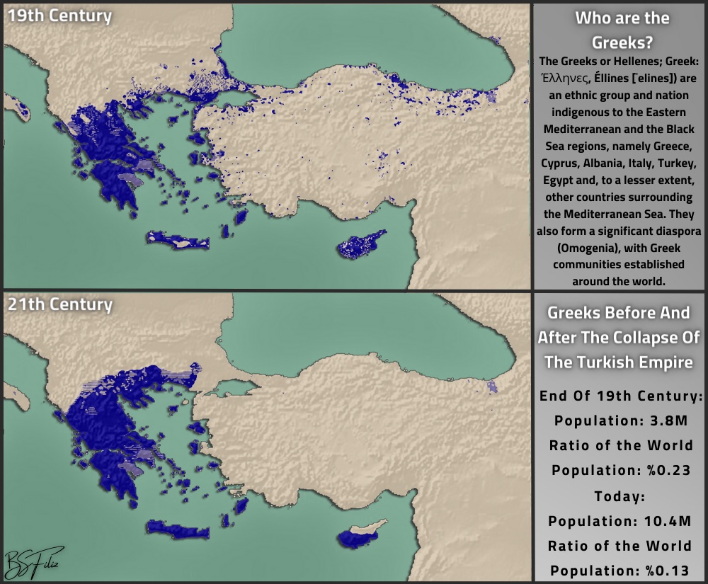 Obszary zamieszkałe przez Greków w XIX i XXI wieku