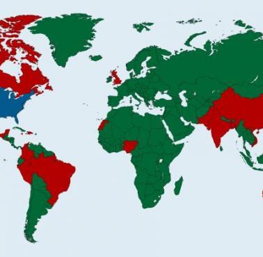 Kraje, których obywatel kwalifikują się do udziału w loterii wizowej do USA, 2018