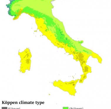 Klasyfikacja klimatów Köppena we Włoszech