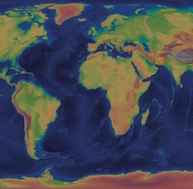 Reliefowa mapa świata (kolor)