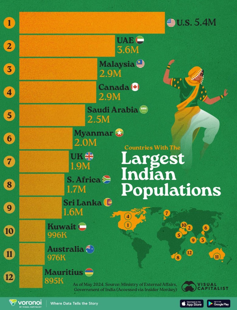 Indyjska diaspora na świecie, 2024