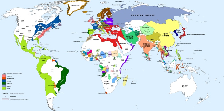 Mapa świata w 1700 roku