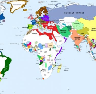 Mapa świata w 1700 roku
