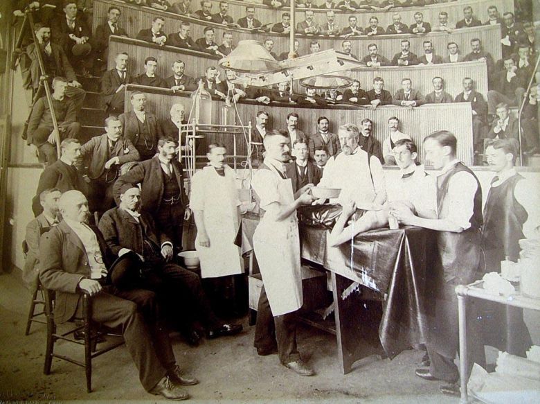 Operacja poglądowa dla innych chirurgów, Bellevue, Nowy Jork, 1891