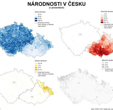 Mapa etniczna Czech, 2011