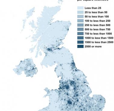 Gęstość zaludnienia Wielkie Brytanii