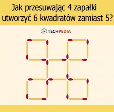 Jak przesuwając 4 zapałki utworzyć 6 kwadratów zamiast 5?