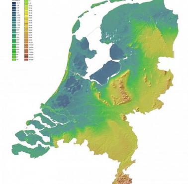 Hipsometryczna mapa Holandii