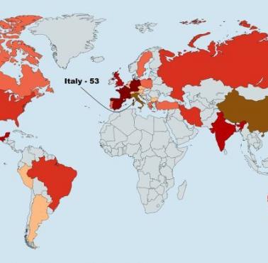 Kraje posiadające więcej niż 10 zabytków Unesco