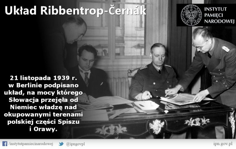 Pakt Ribbentrop–Černak, początek słowackiej okupacji ziem polskich, Berlin, 21 listopada 1939