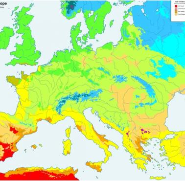 Mapa klimatyczna Europy. Klimat (strefy klimatyczne) Europy, 2020