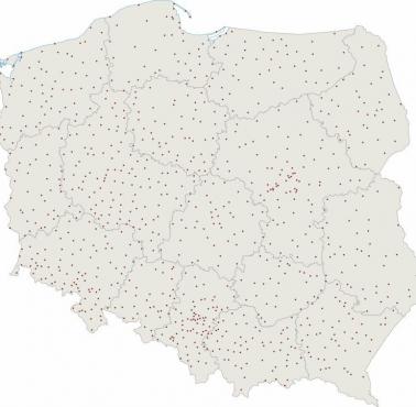 Mapa przedstawiająca lokalizację wszystkich miast i miejscowości w Polsce