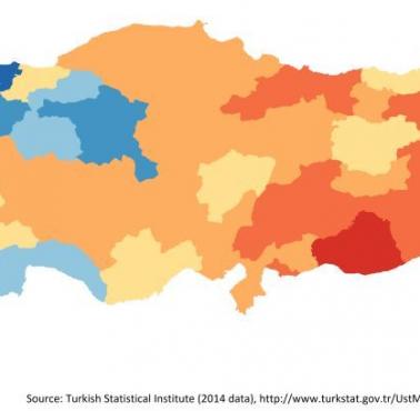 Najzamożniejsze i najbiedniejsze regiony Turcji, 2014