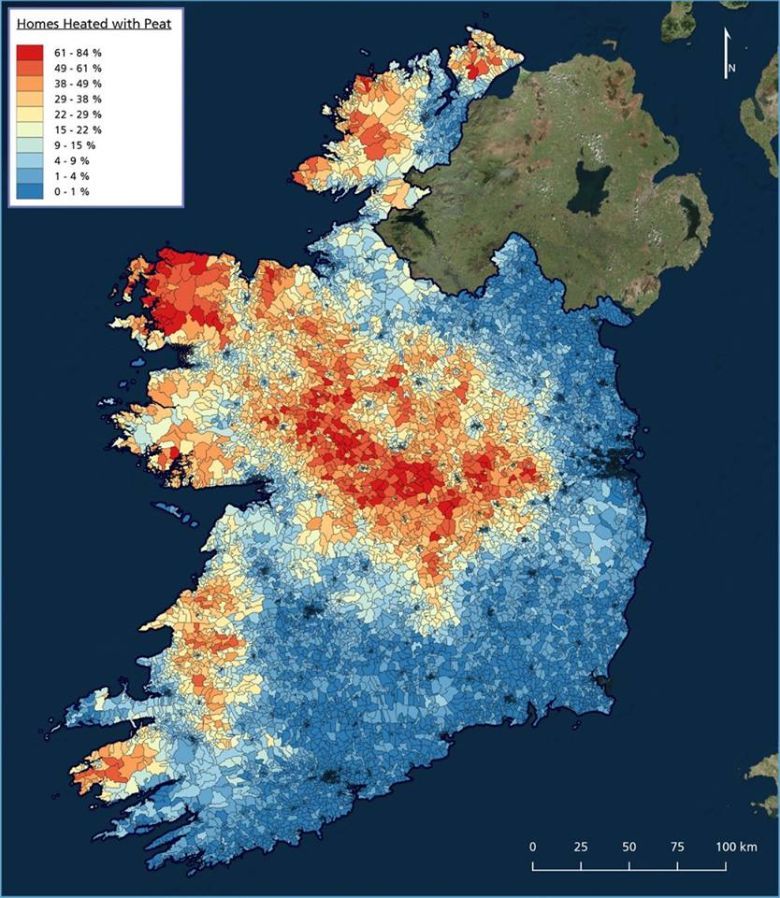 Domy ogrzewane torfem w Irlandii