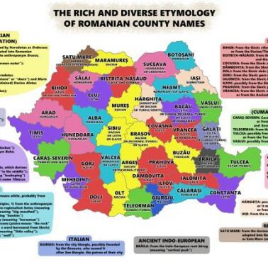 Bogata i zróżnicowana etymologia nazw okręgów rumuńskich