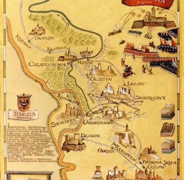 Stara mapa Jury Krakowsko-Częstochowskiej