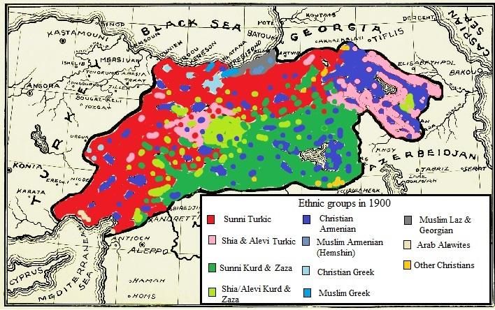 Mapa etniczna Armenii z 1900 roku