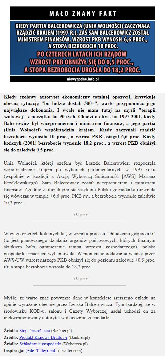 Cała prawda o geniuszu ekonomicznym III RP - Leszku Balcerowiczu