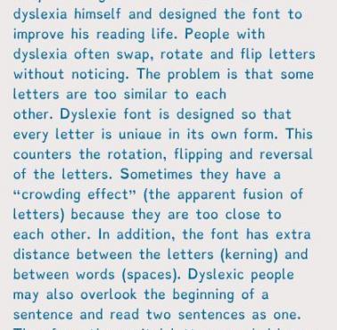 Specjalnie stworzona czcionka dla dyslektyków