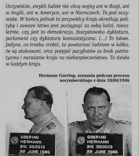 Hermann Göring podczas swoich zeznań w Norymberdze, 1946