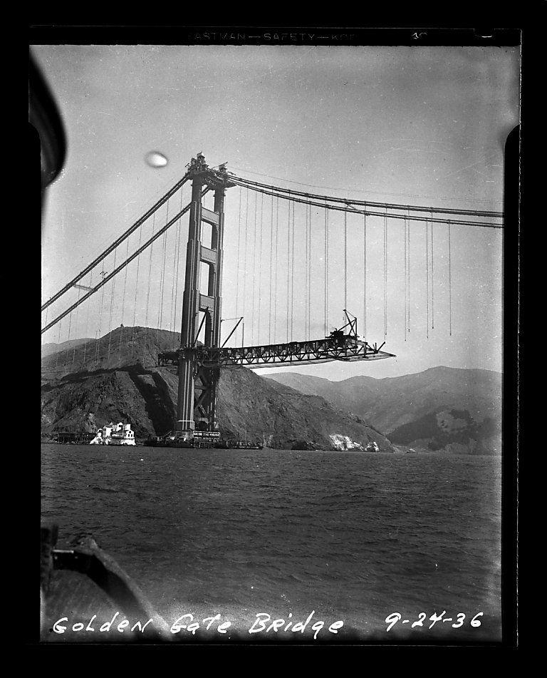 Budowany most Golden Gate, San Francisco, Kalifornia, 1936