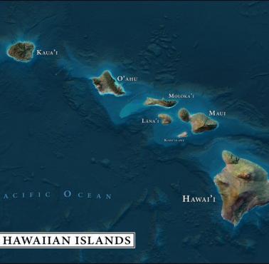 Topograficzna mapa Hawajów