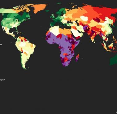 Średnia długość życia na całym świecie, 2018