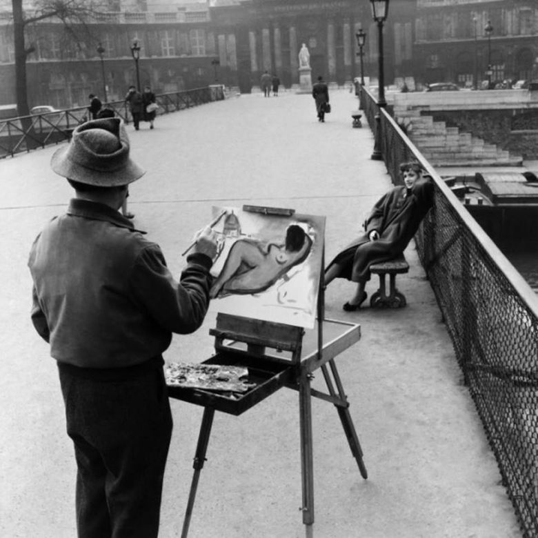 Artysta podczas pracy, Paryż, 1953