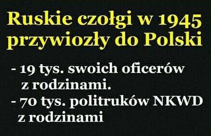 Ruskie czołgi przywiozły do Polski ...