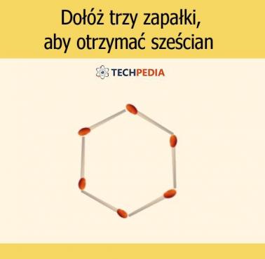 Dołóż trzy zapałki, aby otrzymać sześcian