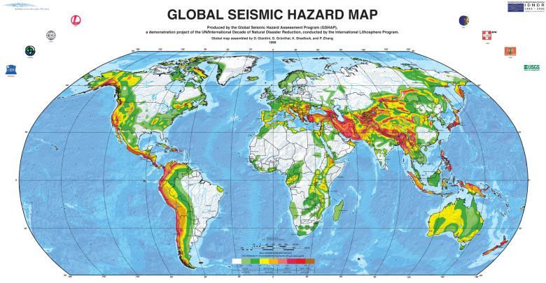 Globalna mapa zagrożenia sejsmicznego, 1999