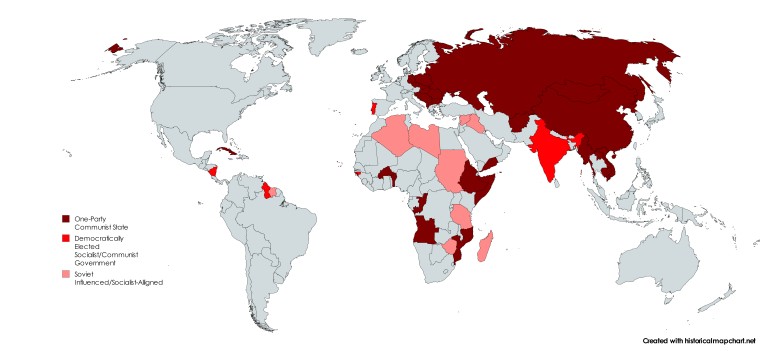 Mapa komunizmu na świecie w 1983 roku