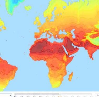 Całoroczne zmiany temperatury na świecie (animacja)