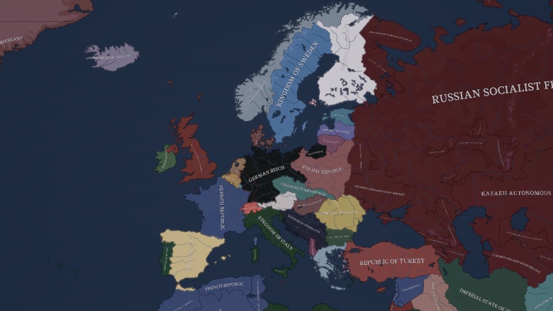 Mapa Europy w 1936 roku