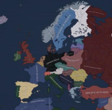 Mapa Europy w 1936 roku