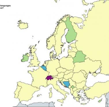 Liczba języków urzędowych w poszczególnych europejskich krajach
