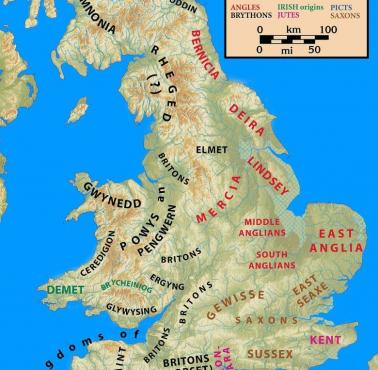Wielka Brytania po upadku Imperium Rzymskiego, 540 rok n.e.