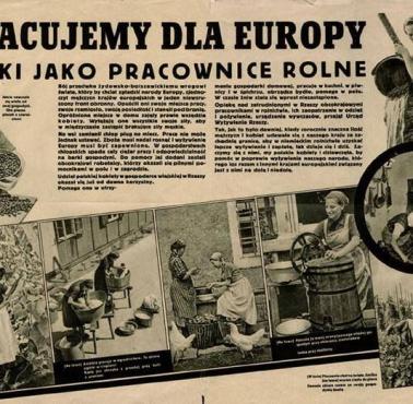 Niemiecki plakat propagandowy "Pracujemy dla Europy" w okupowanej Polsce, 1939-1945