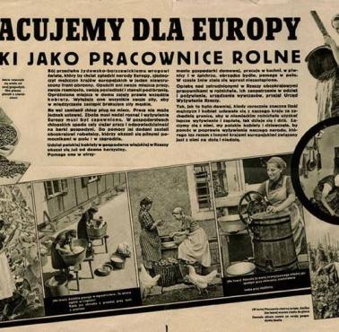 Niemiecki plakat propagandowy "Pracujemy dla Europy" w okupowanej Polsce, 1939-45