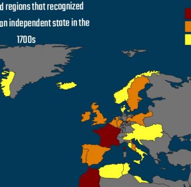 Kraje w Europie, które jako pierwsze uznały niepodległość USA w XVIII wieku