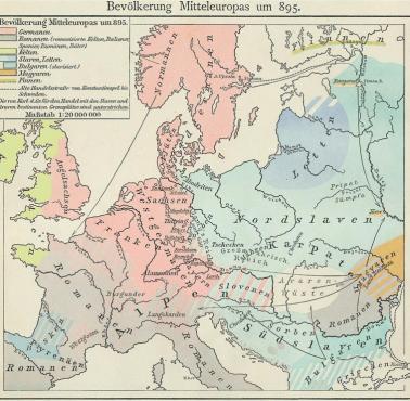 Mapa Europy w 895 roku