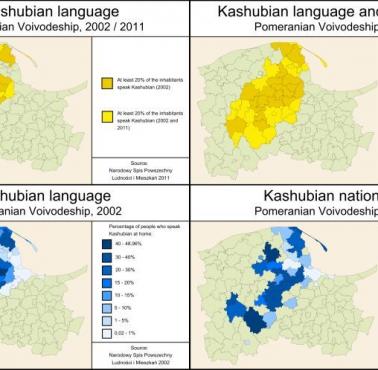 Występowanie języka kaszubskiego, 2002, 2011