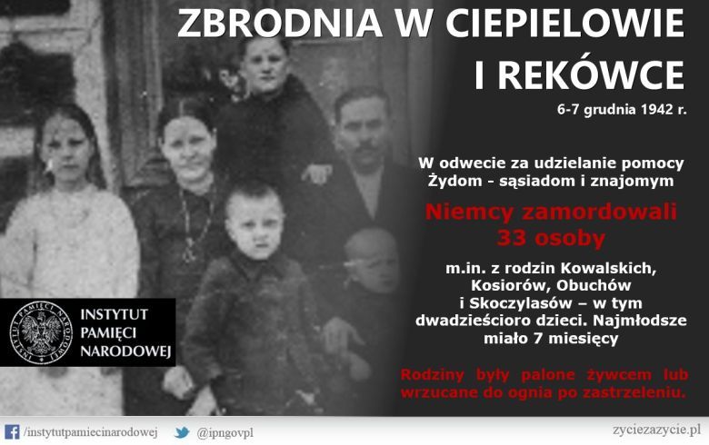 W odwecie za pomoc Żydom polskie rodziny zostały przez Niemców spalone żywcem, 1942