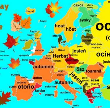 Słowo "jesień" w różnych europejskich językach