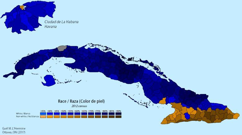 Mapa rasowa Kuby, 2012