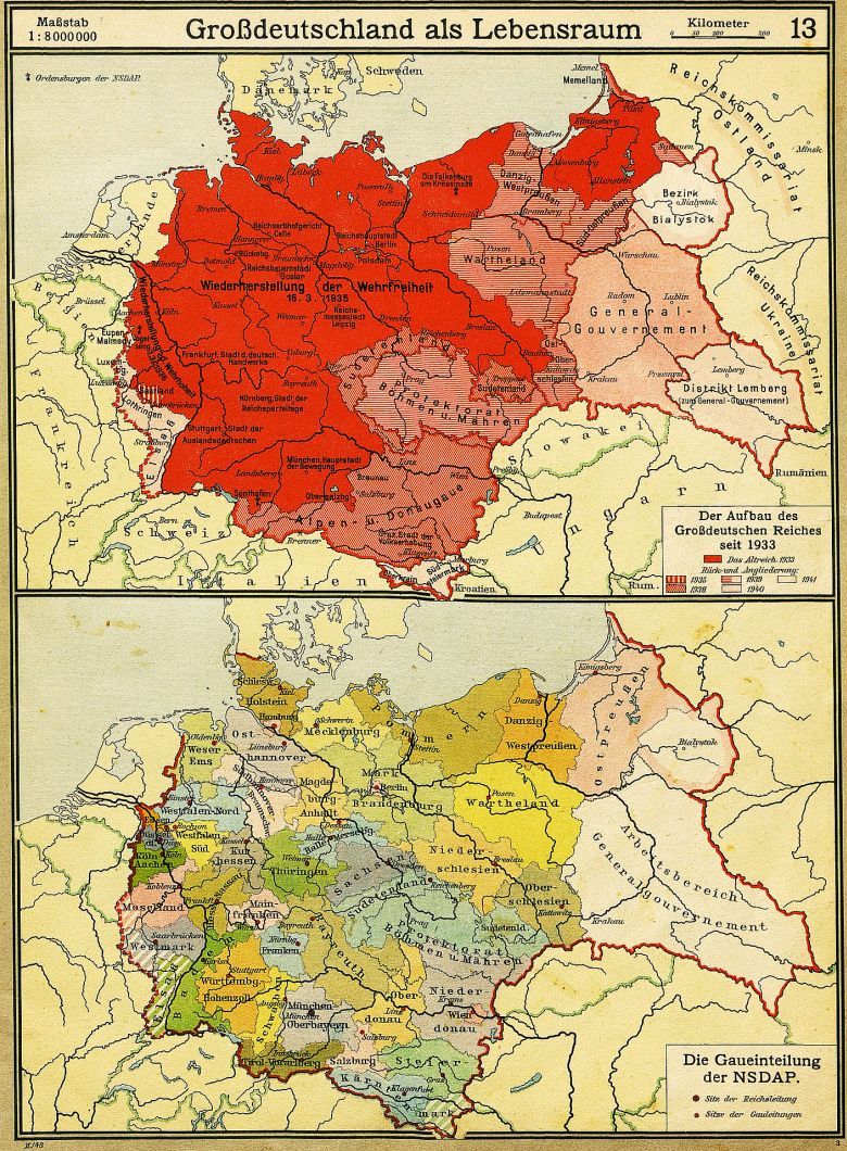 Rozbudowa i podział administracyjny nazistowskich Niemiec, 1943